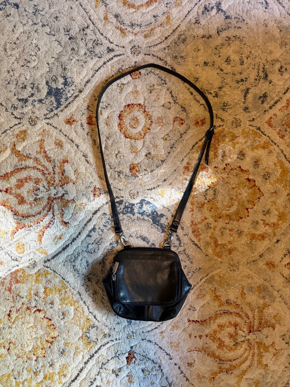 J. Jill Black Leather mini Crossbody Bag w/ organizers